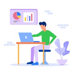 Illustration vector graphic cartoon character of business