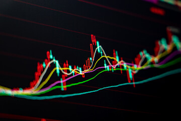 Stock market securities trading data background