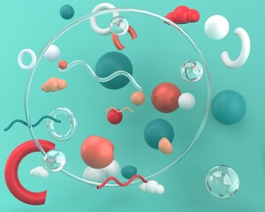 Colorful abstract geometric background 3d