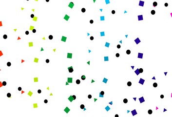 Light Multicolor, Rainbow vector template with crystals, circles, squares.