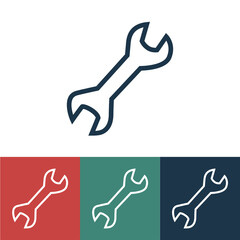Linear vector icon with wrench