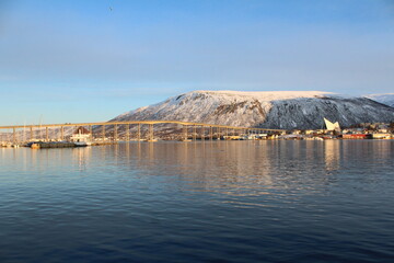 mountain lake in the winter