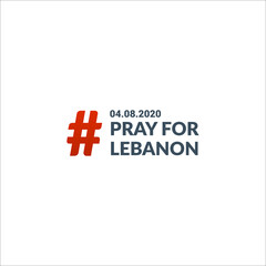 Pray For Lebanon. Social Media Hash tag. Isolated Vector Illustration
