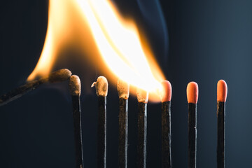 burning matches
