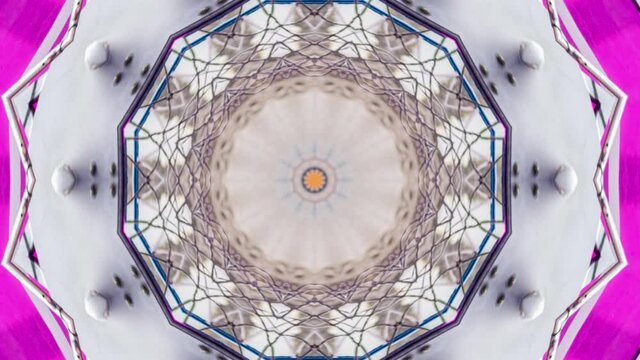 Hypnotic caleidoscope abstract pattern motion background - pink pattern