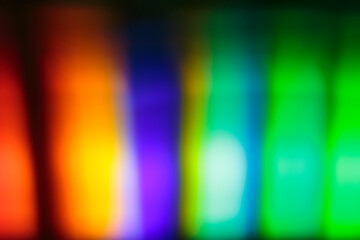 Visible spectrum of light: a prism disperses a beam of white light and wavelengths in the form of...