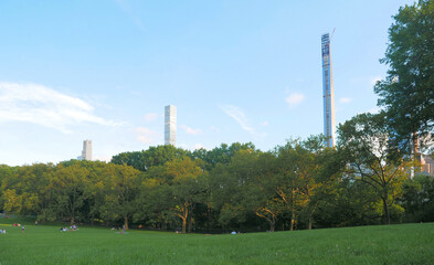 skyline of manhattan with central park 