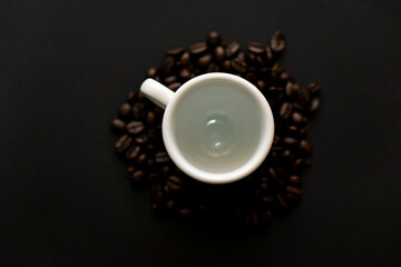 Delicious cup of coffee, with black background