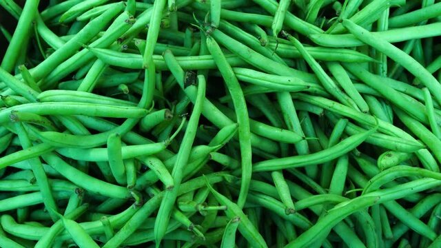 Green beans in Market vegetables food textures.