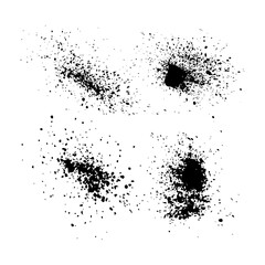 Set of Grunge Texture for your design, black spray isolated on a white background, vector EPS10 format