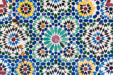 Background of vintage moroccan ceramic tiles - obrazy, fototapety, plakaty