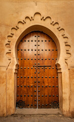 Ancient moorish doors in Marrakesh medina, Morocco