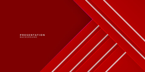 Red abstract presentation background with white lines triangles shapes