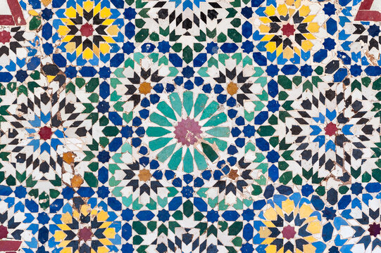 Background of vintage moroccan ceramic tiles