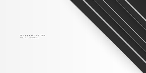 White background with black frame element lines for presentation design template