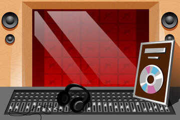  illustration of audio recording Studio