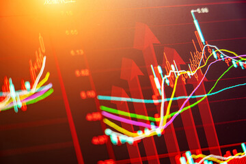 Financial stock market upward trend background, arrow of success