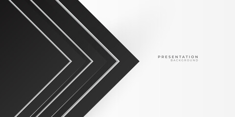 Black white abstract background geometry shine and layer element vector for presentation design. Suit for business, corporate, institution, party, festive, seminar, and talks.