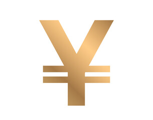 Gold Japanese Yen symbol. Japanese currency. Gold yen icon. Yen icon. 