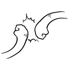 hand drawn fist bump icon illustration vector doodle