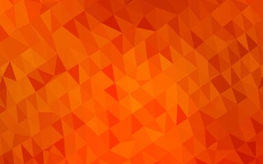 Light Orange vector triangle mosaic template. Colorful illustration in Origami style with gradient.  Brand new design for your business.