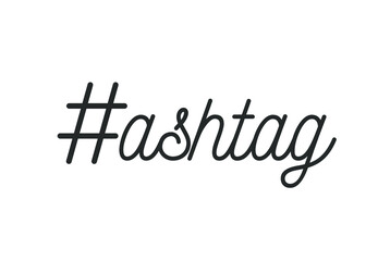 Hashtag text logo. Hashtag vector logo. Hashtag vector illustration. 
