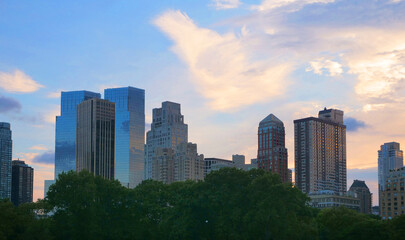 skyline of manhattan with central park 
