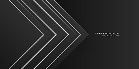 Black abstract presentation background with white lines stripes