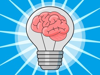 Ampoule Cerveau symbolisant une idée