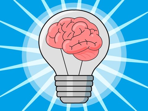Ampoule Cerveau symbolisant une idée