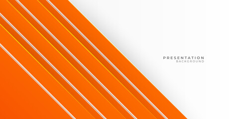 Template of white vector slides for presentations and reports with orange rectangles and squares.