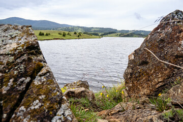 River and the stones non urban scene