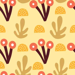 Raamstickers Modern abstract fall seamless pattern. Floral design for wrapping paper, fabrics, covers and cards. Vector cartoon illustration. © Evartfinds