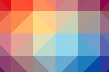 Illustration of abstract Blue, Green, Yellow And Red horizontal low poly background. Beautiful polygon design pattern.