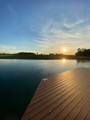 dock pond sun