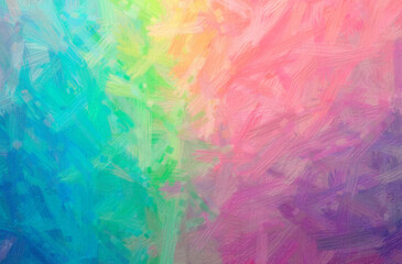 Abstract illustration of blue, red, purple and green Bristle Brush Oil Paint background
