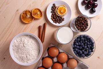 different ingredients for baking or cooking