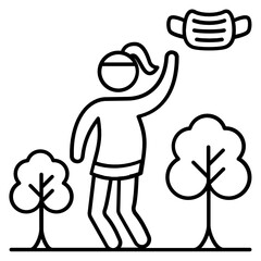 Reopen public Places after Coronavirus lockdown Vector Icon Design, New Normal Symbol on White background, 