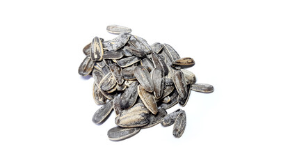 Salty Sunflower Seeds Isolated on White Background