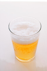 Glass with beer and lemon