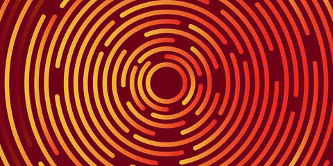 Red abstract presentation background with red yellow circle spiral lines. Abstract background with red circles