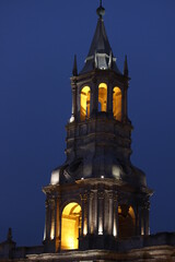 Campanario en la Catedral de Arequipa, en la plaza de armas, Per&uacute;