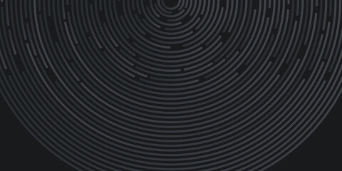 Black vector abstract background with circle round lines