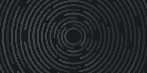 Black vector abstract background with circle round lines