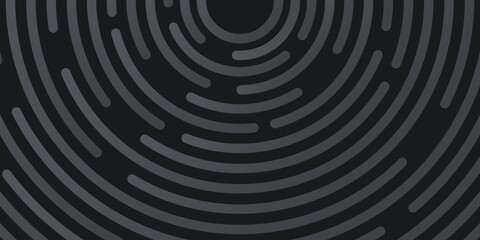 Black abstract background with circle lines spiral