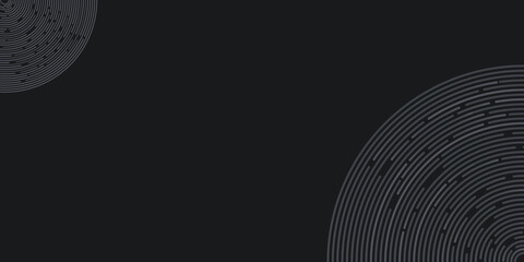 Black abstract background with circle lines
