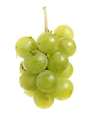 White grapes isolated on white background, clipping path