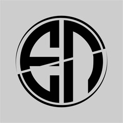 EN initials black circle against a gray background