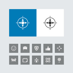 Creative Compass Icon with Bonus Icons.