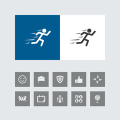 Creative Runner Icon with Bonus Icons.